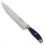 Нож кухонный 254мм "Tramontina" широкое лезвие, с синей прорезиненной ручкой в блистере