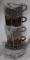 Набор керамический для кофе 802, 4+4 (АС-315) на металлической подставке