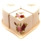 Банка керамическая набор 3 штуки "Сердце" на керамической подставке "Розы на белом"