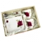 Набор чайный 6 предметов (кружка 180мл с квадратным блюдцем-2 штуки; ложка чайная-2 штуки) "Роза бордо" подарочная упаковка