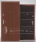 Дверь Витязь (Добрыня) 10: 2050*860*960*70 мм, металл 1,4 мм, наружная окраска - порошковая полимерная краска Медь (тиснение 2 полосы), внутренняя отделка - ЛДСП 16 мм (ламинированная древесноволокнистая плита высокой плотности), влагостойкая пленка