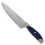 Нож кухонный 190мм "Tramontina" широкое лезвие, с синей прорезиненной ручкой в блистере