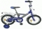 Велосипед В. 14", Y, серебряный/синий, тормоз 1руч. и нож., крылья и багажник хромированные