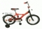 Велосипед В. 16", YТ, оранжевый/чёрный, тормоз нож., крылья и багажник хромир.