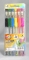 Ручки шариковые набор BEIFA 6 цветов неоновые резиновая вставка цветной корпус пластиковый блистер AA999-6