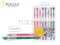 Ручки гелевые Тату 8 цветов TUKZAR TZ-5228-8. Oblique с резиновой вставкой в пластиковом блистере