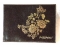 Кожа Обложка для паспорта О-8-03. коричневая фольга с рисунком Цветы